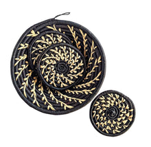 Small Black Basket With Drink Coasters Set