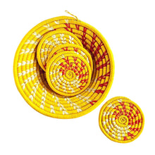 Small Yellow Basket + Drink Coasters Set
