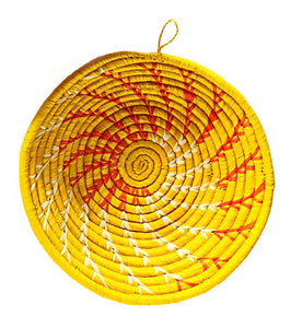 Small Yellow Woven African Basket (HSN Collection)