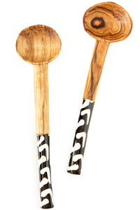 Olive Wood Sugar Spoon Bone Handle