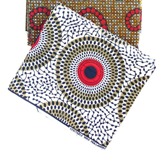 White Black Red Ankara Fabrics Bundle