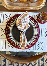 white block print dinner napkins