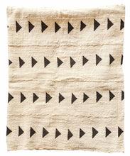 Triangles White Black Mud Cloth Fabric Throw