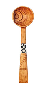 {Imperfections} Large Olive Wood Spoon Curved Handle