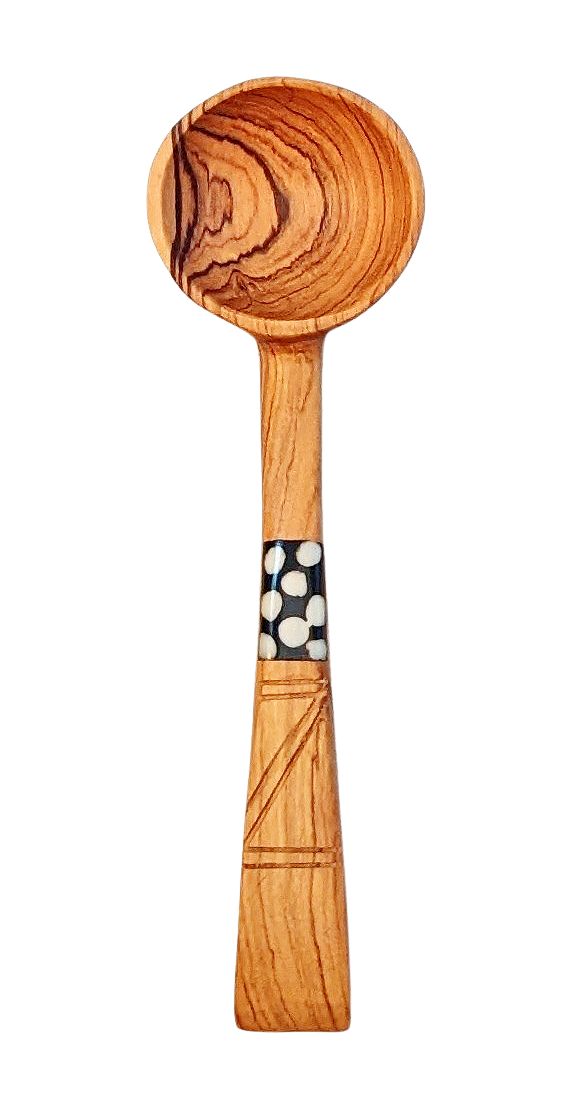 {Imperfections} Large Olive Wood Spoon Curved Handle