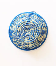 woven grass african basket blue