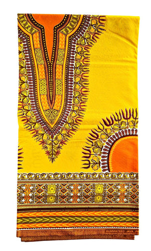 Yellow Dashiki Ankara Fabric 2 Yards