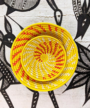 Large Yellow Woven African Basket